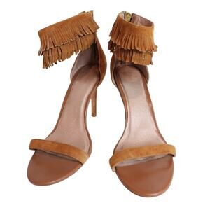 Joie Italian Suede Stillito Heels with Fring Ankle wrapped Straps BOHO